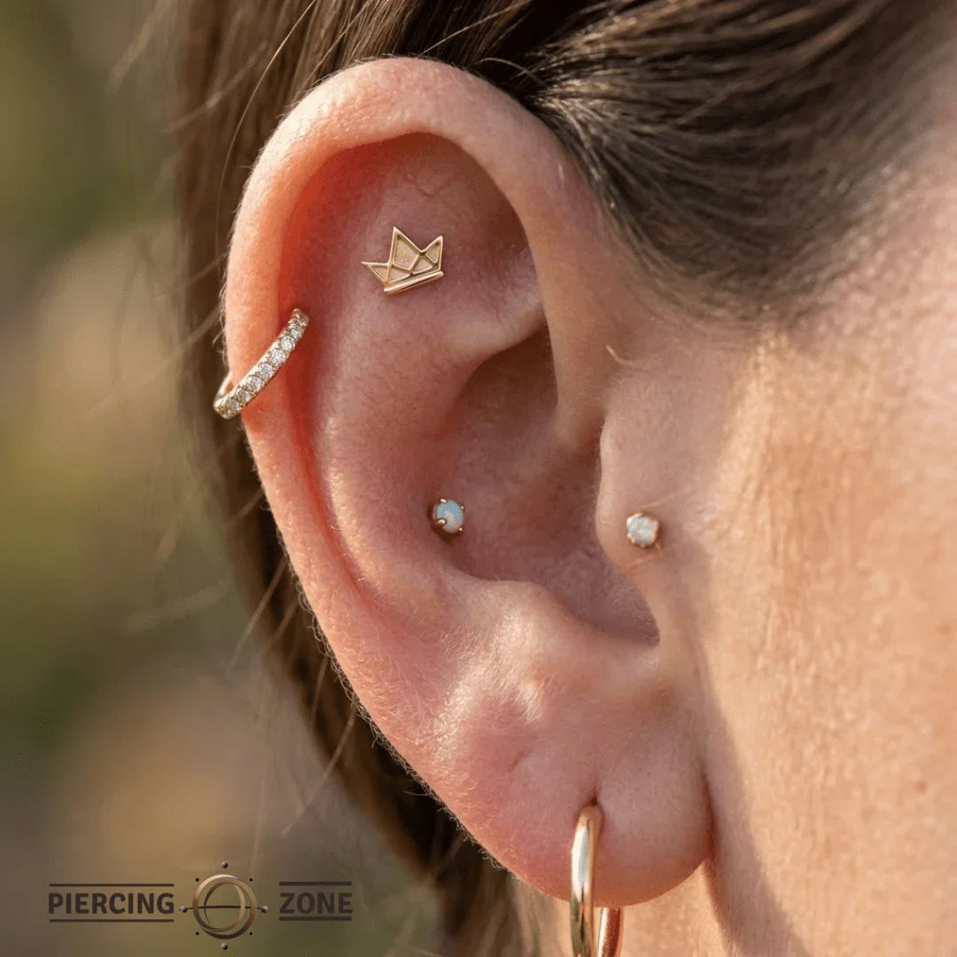 Crown Trim – 14K/18K Gold Decorative Threadless End - piercing - zone.com