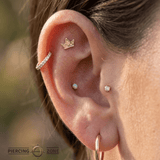 Crown Trim – 14K/18K Gold Decorative Threadless End - piercing - zone.com