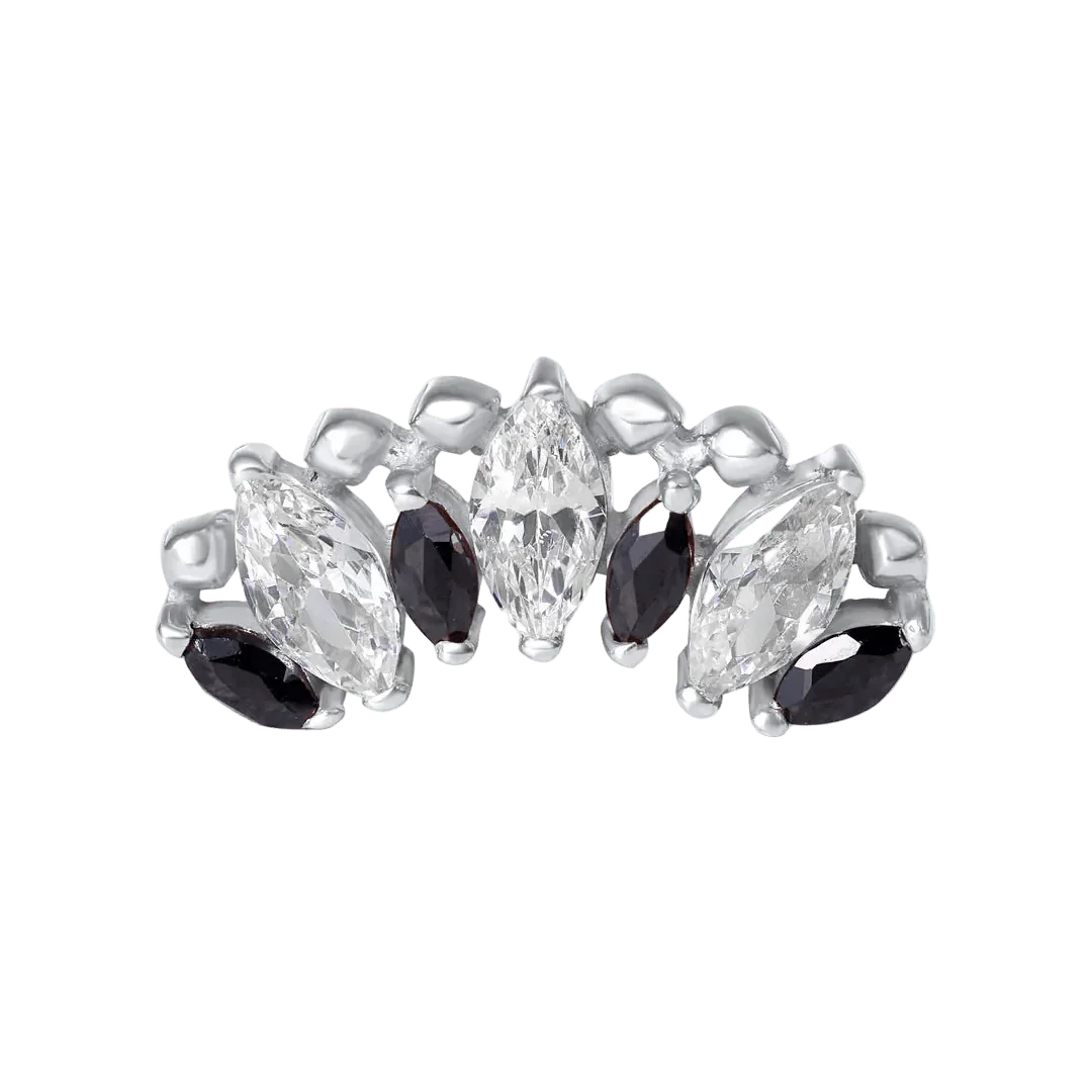 Crystal Beauty – 14K/18K Gold Marquise Cluster Threadless End - piercing - zone.com