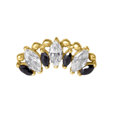 Crystal Beauty – 14K/18K Gold Marquise Cluster Threadless End - piercing - zone.com