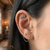 Crystal Beauty – 14K/18K Gold Marquise Cluster Threadless End - piercing - zone.com