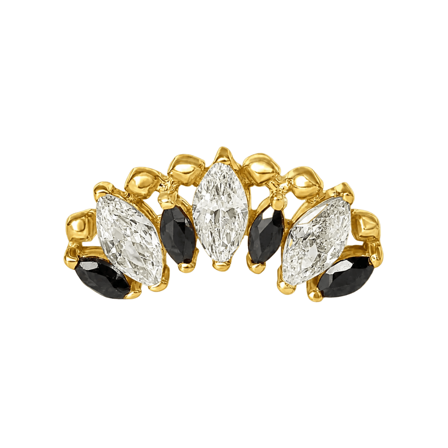 Crystal Beauty – 14K Gold Threadless/Threaded End - piercing-zone.com