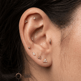 Crystal Point – Double - Terminated Design – 14K Gold Threadless End - piercing - zone.com