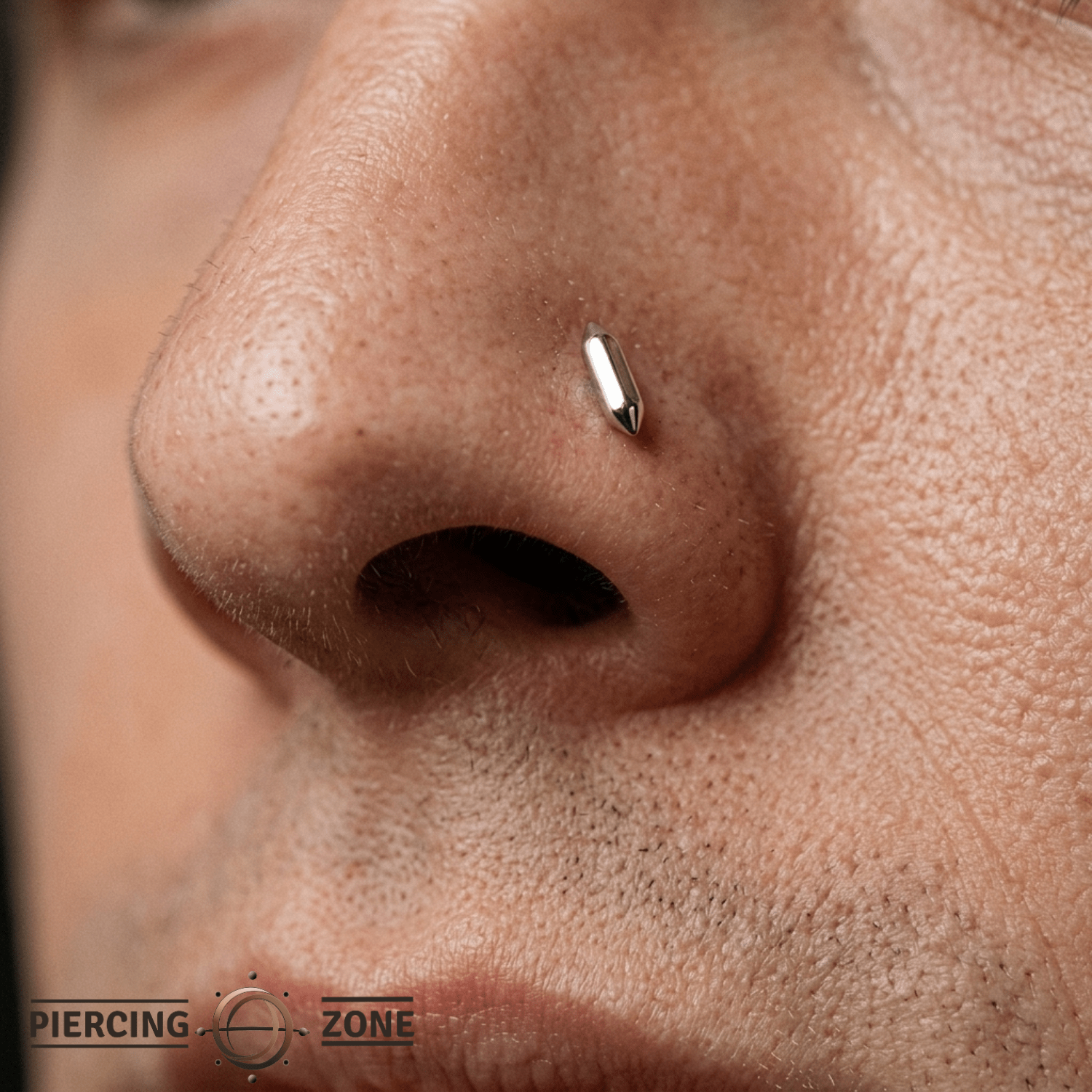 Crystal Point – Double - Terminated Design – 14K Gold Threadless End - piercing - zone.com