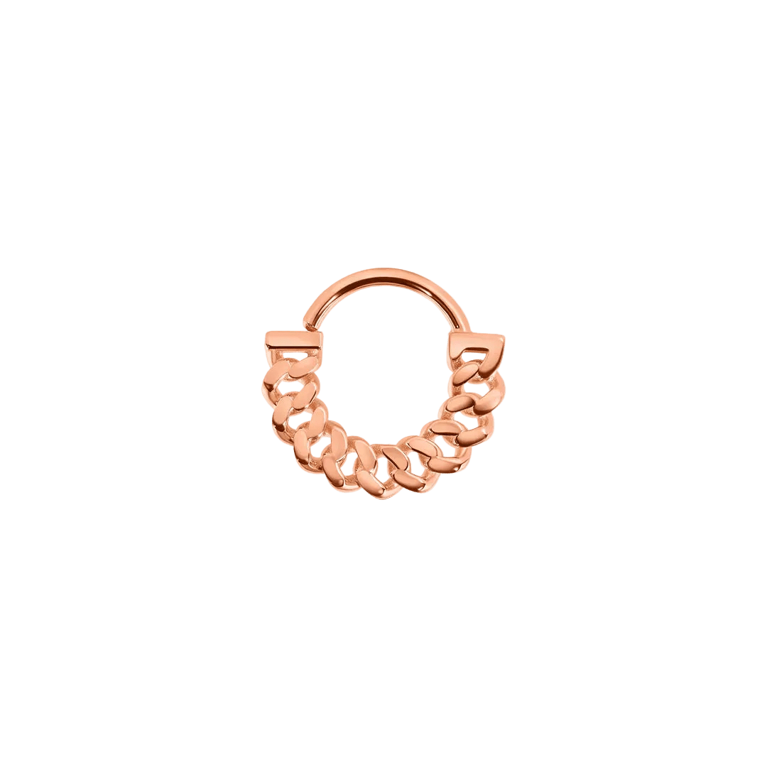 Cuban Forward Facing Seamless Ring - 14K/18K Gold Ring - piercing - zone.com