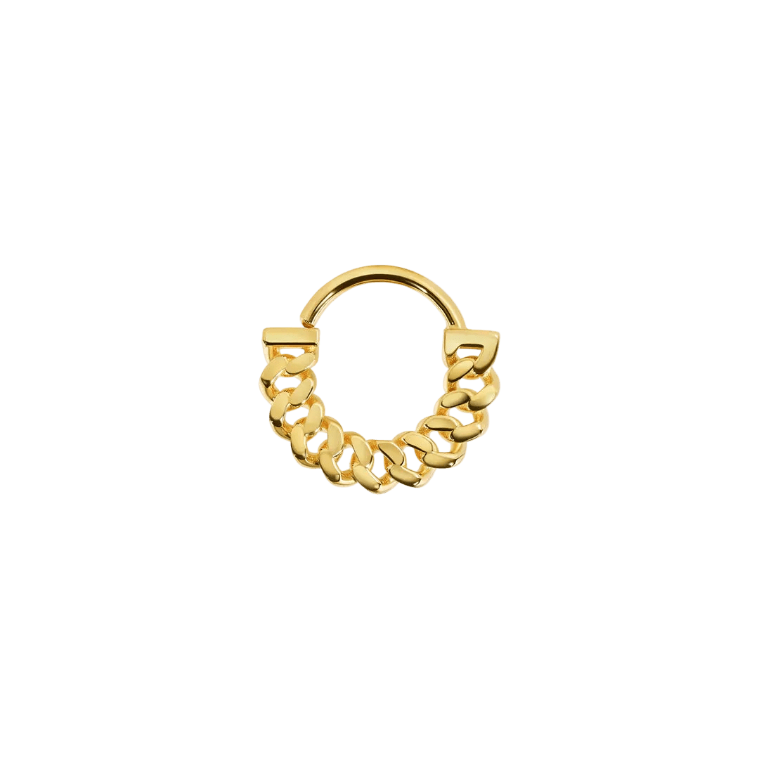Cuban Forward Facing Seamless Ring - 14K/18K Gold Ring - piercing - zone.com