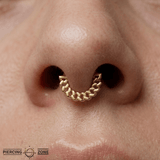 Cuban Forward Facing Seamless Ring - 14K/18K Gold Ring - piercing - zone.com