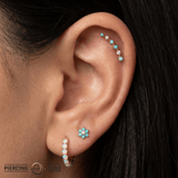 Cultivate – Turquoise Bloom – 14K Gold Threadless End - piercing - zone.com