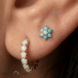 Cultivate – Turquoise Bloom – 14K Gold Threadless End - piercing - zone.com