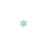 Cultivate – Turquoise Bloom – 14K Gold Threadless End - piercing - zone.com