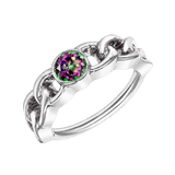 Curb Bezel Seamless Ring – 14K Gold Single-Gem Minimalist Design - piercing-zone.com
