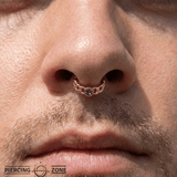 Curb Bezel Seamless Ring – 14K Gold Single - Gem Minimalist Design - piercing - zone.com