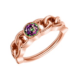 Curb Bezel Seamless Ring – 14K Gold Single-Gem Minimalist Design - piercing-zone.com