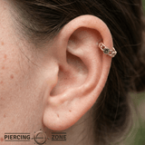 Curb Bezel Seamless Ring – 14K Gold Single - Gem Minimalist Design - piercing - zone.com