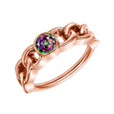 Curb Bezel Seamless Ring – 14K Gold Single-Gem Minimalist Design