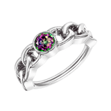 Curb Bezel Seamless Ring – 14K Gold Single-Gem Minimalist Design