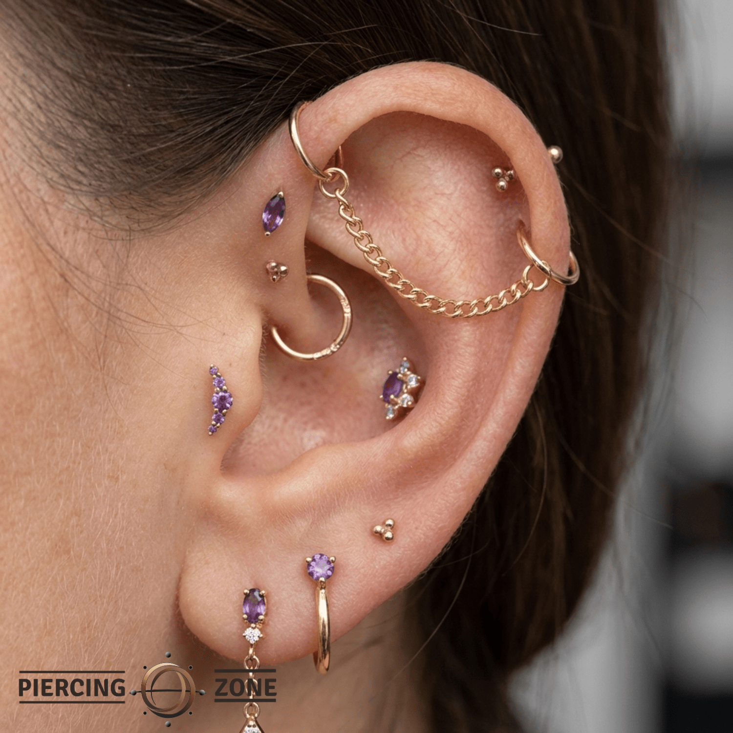 Curb Chain – 14K Gold Piercing Chain - piercing - zone.com