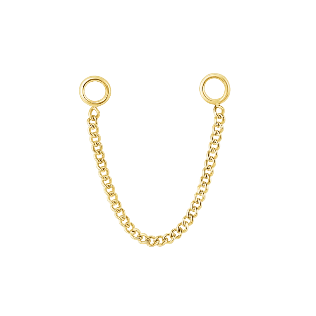 Curb Chain – 14K Gold Piercing Chain - piercing - zone.com