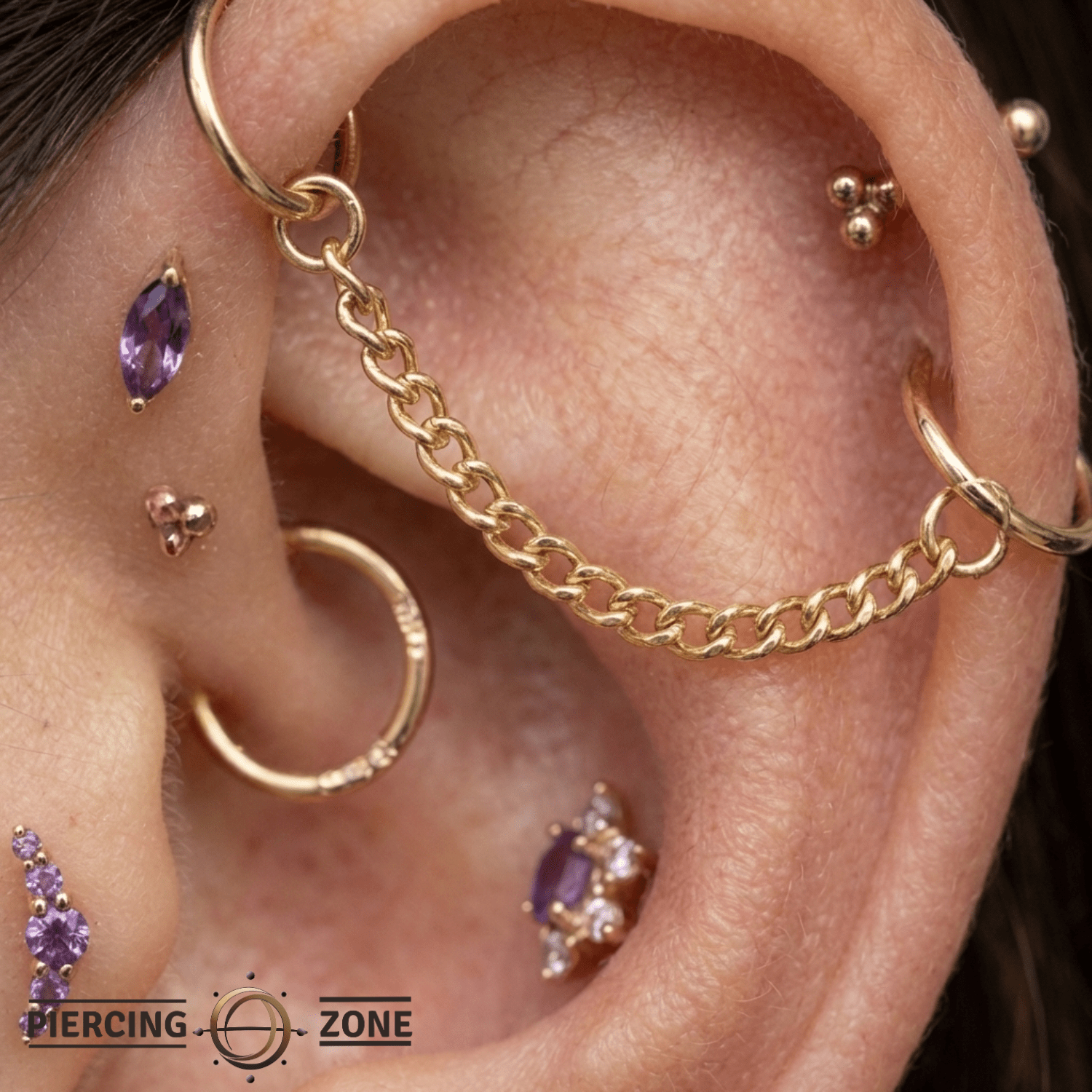 Curb Chain – 14K Gold Piercing Chain - piercing - zone.com