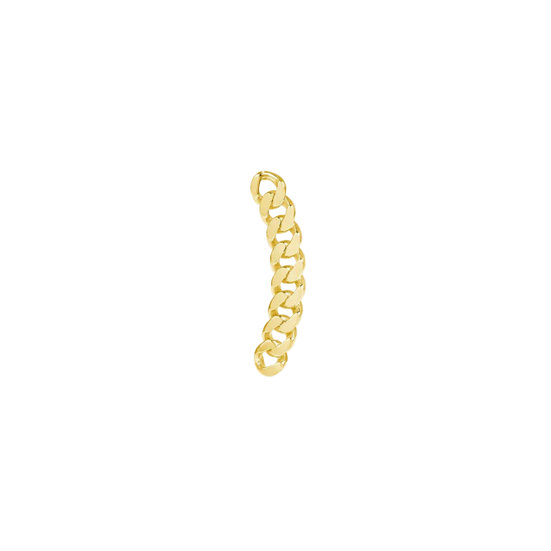 Curb Curved Chain Stud – 14K/18K Gold Threadless End | Piercing-Zone ...