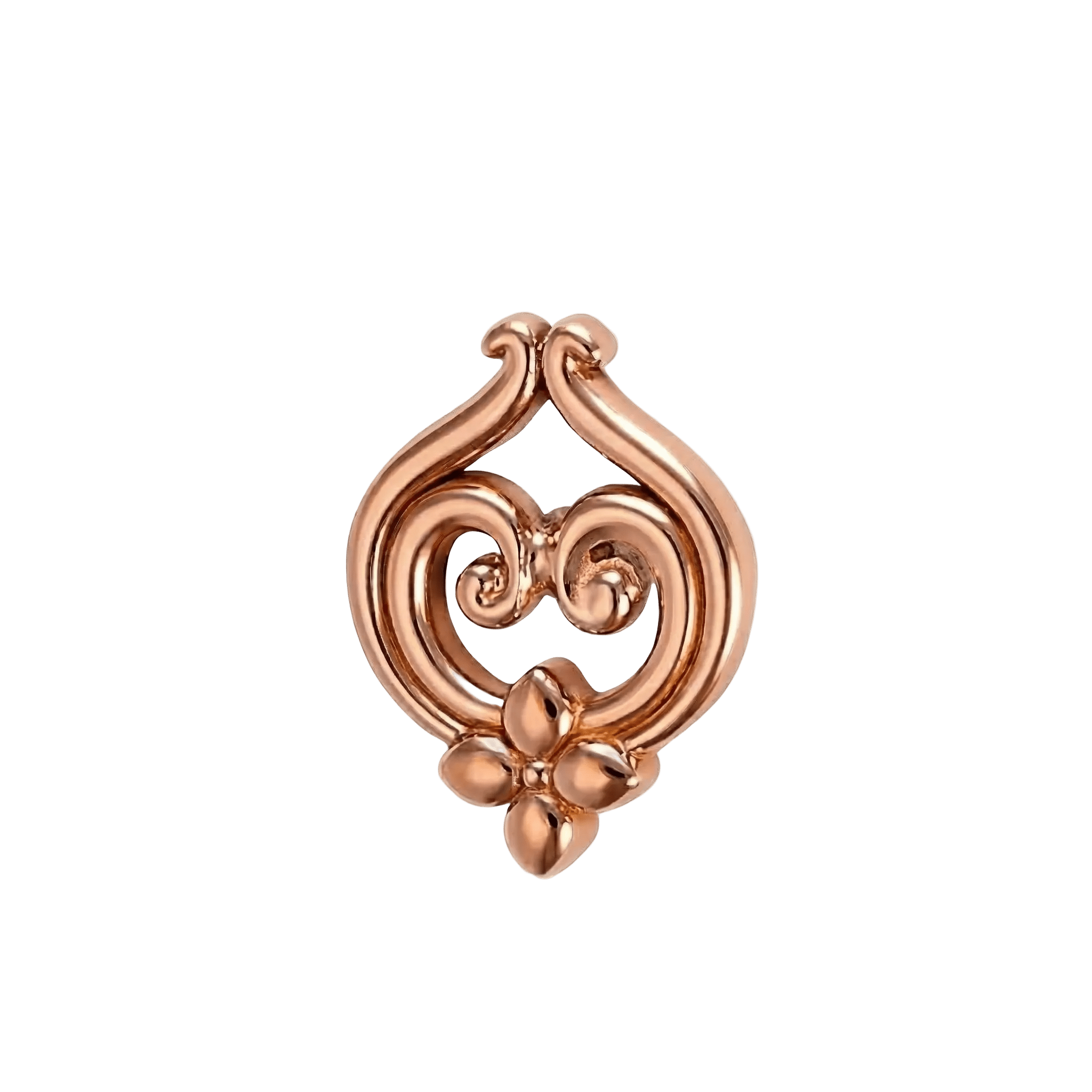 Curly Q – 14K Gold Threadless/Threaded End - piercing - zone.com