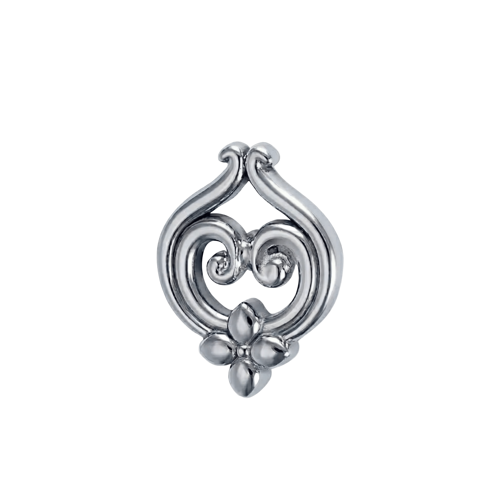 Curly Q – 14K Gold Threadless/Threaded End - piercing - zone.com