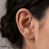 Curve – 14K Gold Minimal Arc Threadless Pin - piercing - zone.com