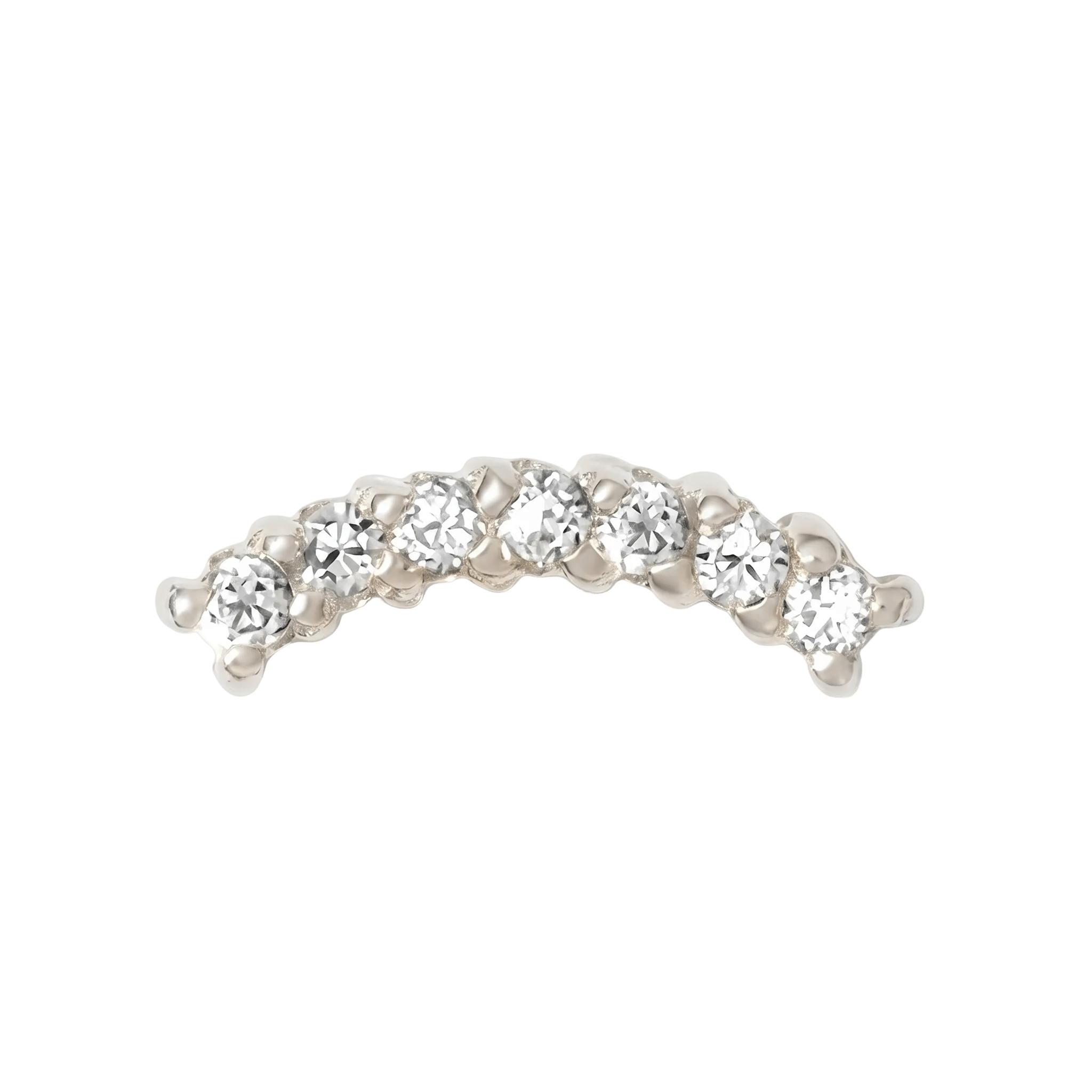 Curved Rail Pin - 14K Gold Gem Threadless End - piercing - zone.com
