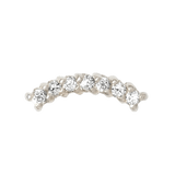 Curved Rail Pin - 14K Gold Gem Threadless End - piercing - zone.com