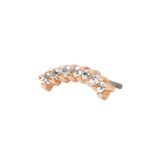 Curved Rail Pin - 14K Gold Gem Threadless End - piercing - zone.com