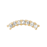 Curved Rail Pin - 14K Gold Gem Threadless End - piercing - zone.com