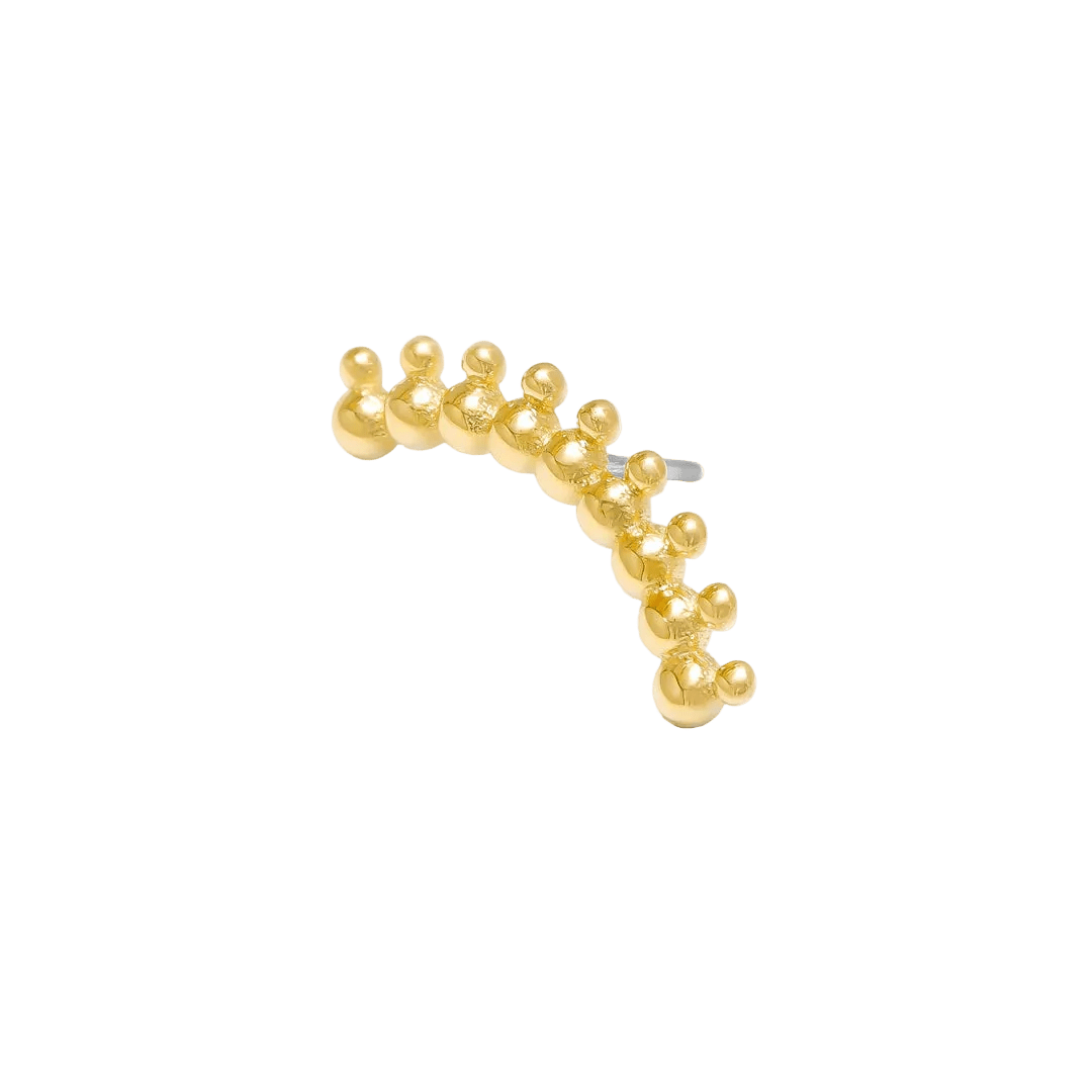 Curved Sol Pin - 14K Gold Curved Threadless End - piercing - zone.com