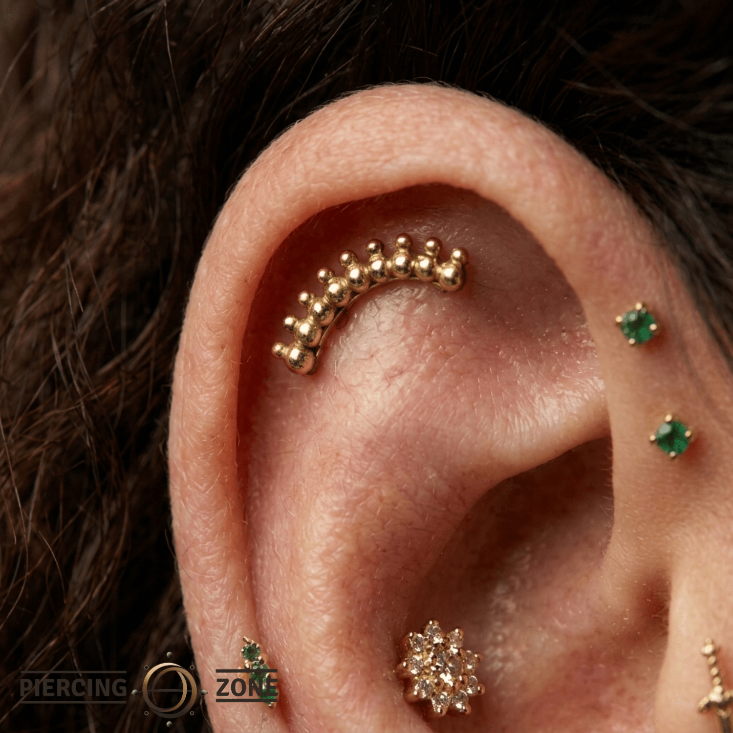 Curved Sol Pin - 14K Gold Curved Threadless End - piercing - zone.com