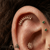 Curved Sol Pin - 14K Gold Curved Threadless End - piercing - zone.com