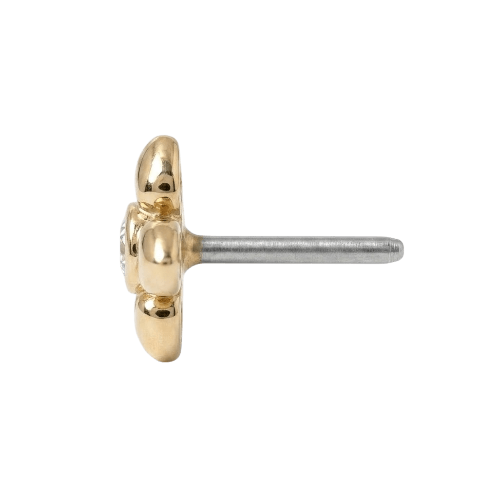 Cutesy - 14K Gold Stone Threadless/Threaded End - piercing - zone.com