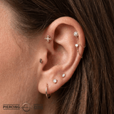 Cutesy - 14K Gold Stone Threadless/Threaded End - piercing - zone.com
