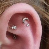 Moonshine CZ – 14K Gold Threadless End