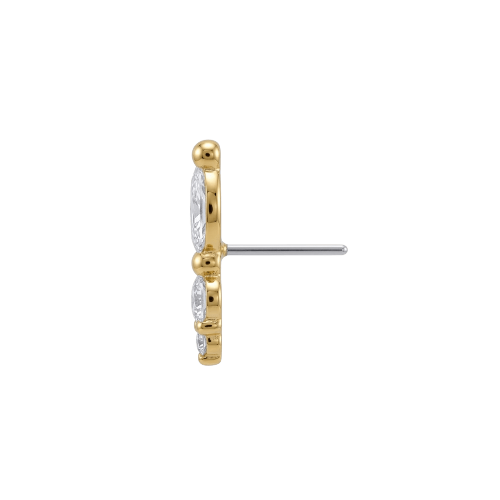 Cybele - 18K Gold Gem Threadless/Threaded End - piercing-zone.com