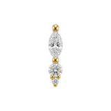 Cybele - 18K Gold Gem Threadless/Threaded End - piercing-zone.com
