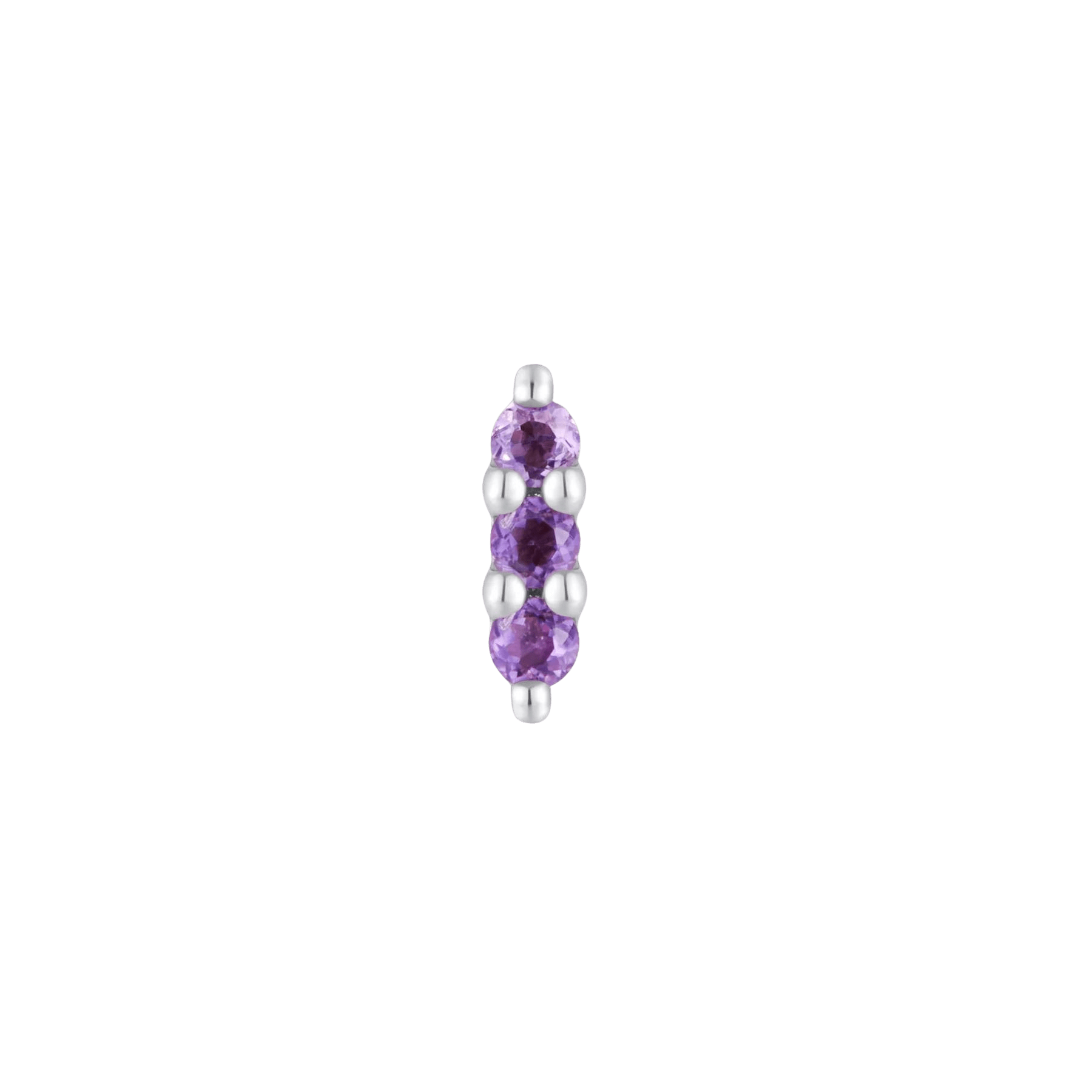 Mishka 3 Threadless End – 14K Gold Amethyst