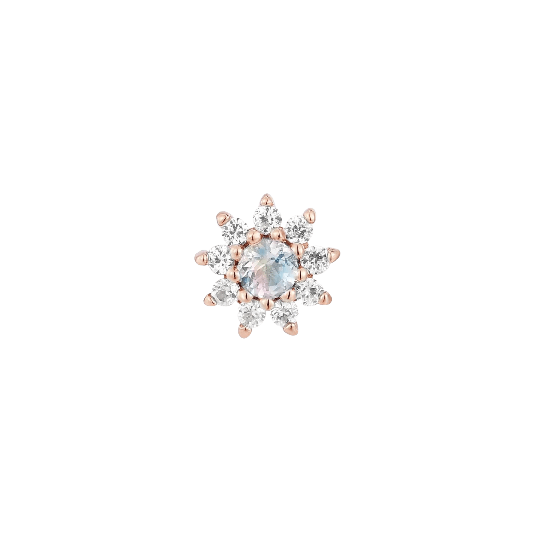 Eloise Flower – 14K Gold Moonstone & Sapphire Jewelry