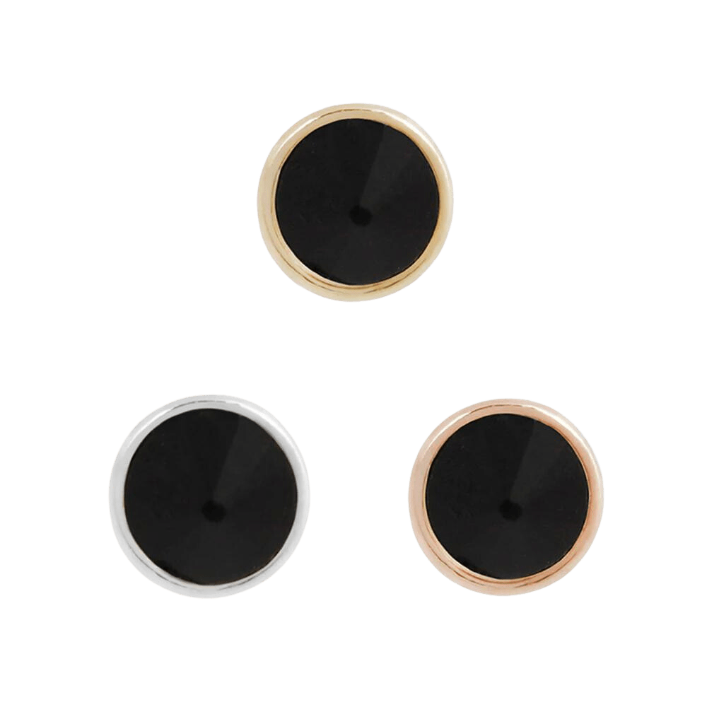 ROUND BEZEL REVERSE SET - AGATE - THREADLESS END piercing-zone.com