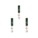 CRAVE - MOSS AGATE + CZ - THREADLESS END piercing-zone.com