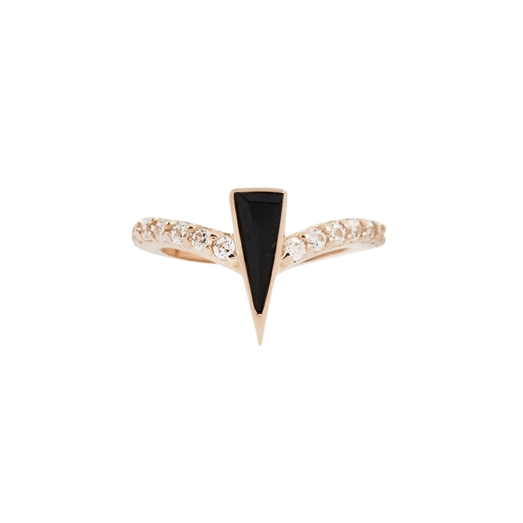 MIKAH - BLACK SPINEL + CZ - SOLID 14KT GOLD CLICKER piercing-zone.com