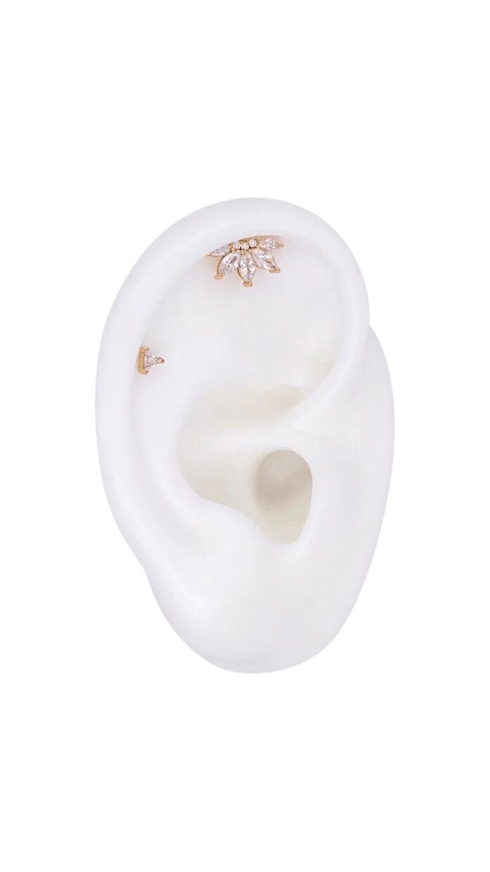 TRILLION SWAROVSKI CZ - THREADLESS END piercing-zone.com