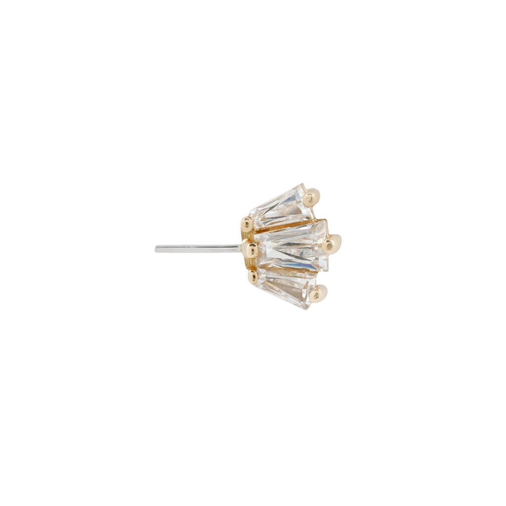 GEMMA TRIOS CZ - FORWARD FACING - THREADLESS END piercing-zone.com