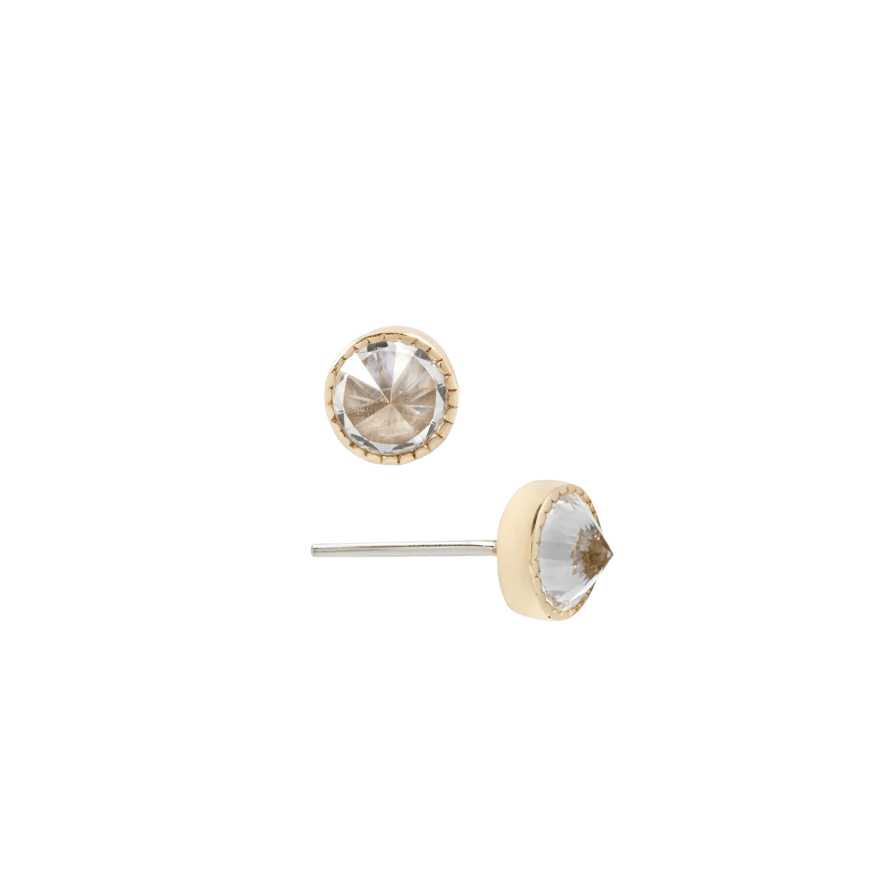 MILGRAIN REVERSE SET CZ - THREADLESS END piercing-zone.com