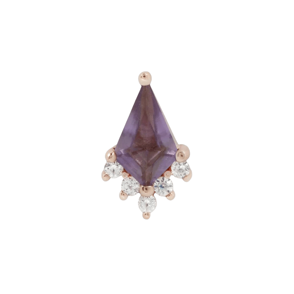 NOBLE - AMETHYST + CZ - THREADLESS END piercing-zone.com