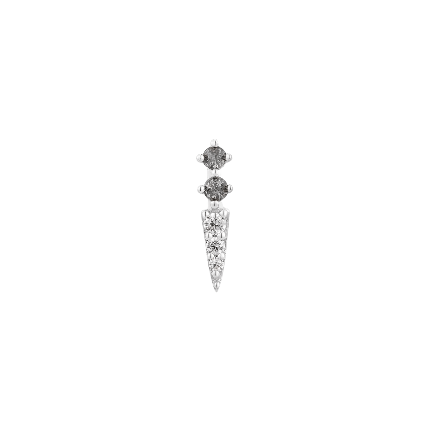Activated – Grey Diamond & CZ 14K Gold Threadless End