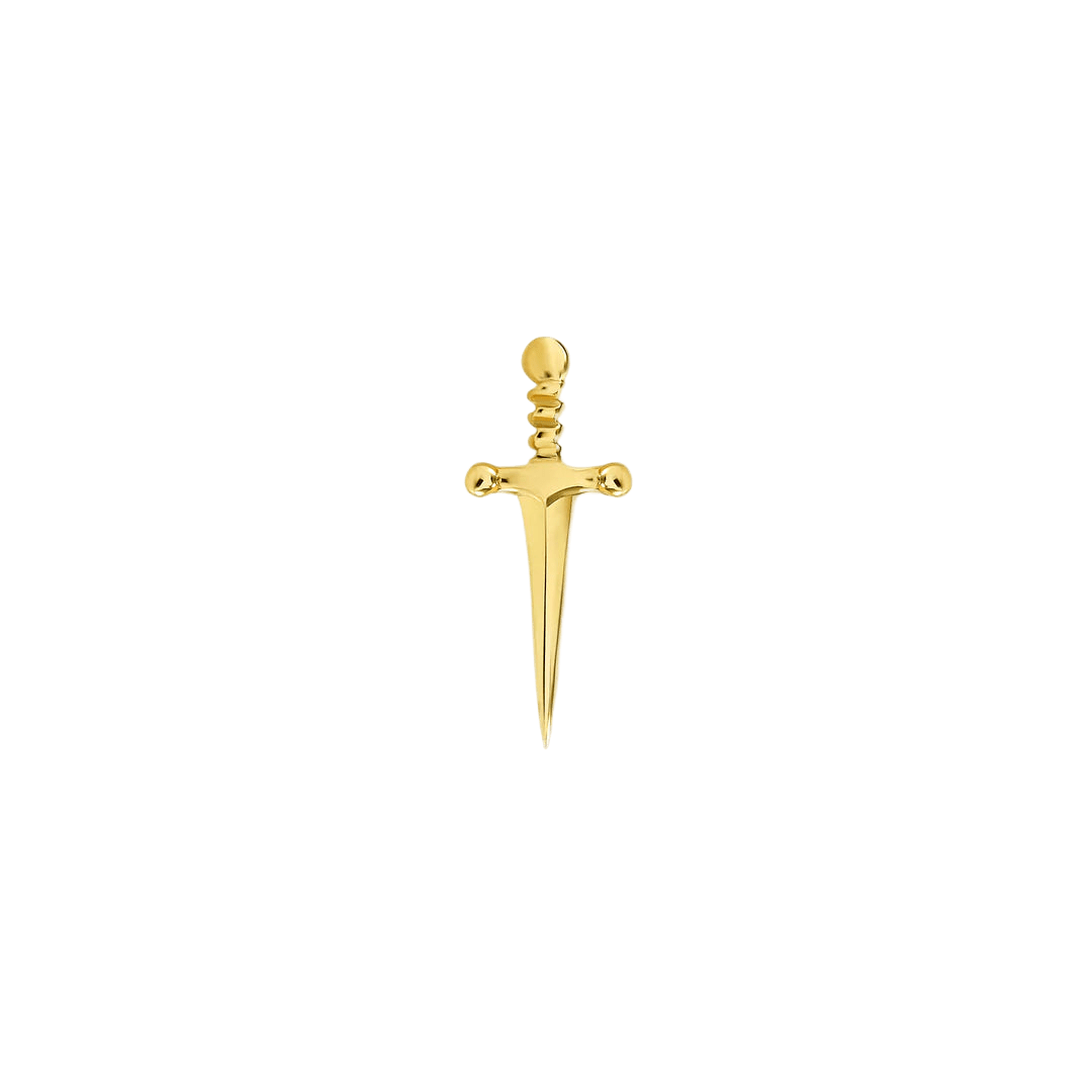 Dagger – 14K Gold Threadless & Threaded End - piercing - zone.com